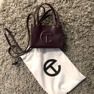 Eggplant (dark purple) Telfar small shopping bag